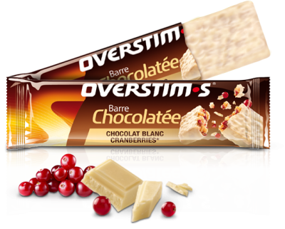 Overstims Barres chocolat au lait ou chocolat blanc